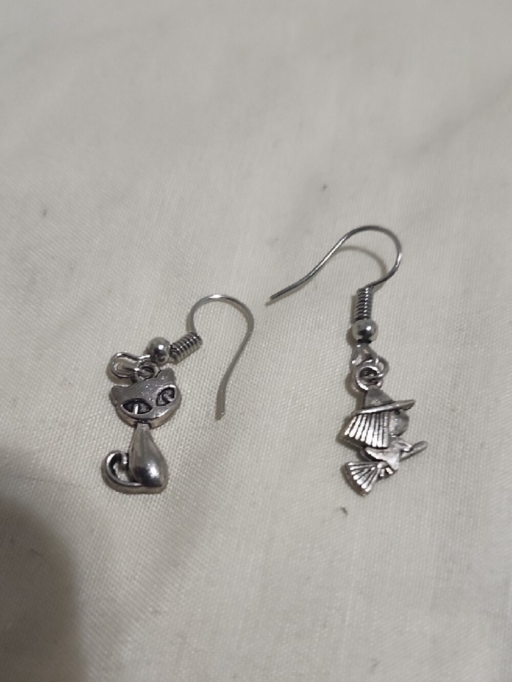 Handcrafted Mix & Match Silver Hex & Whisker Earrings - Picture 2 of 3
